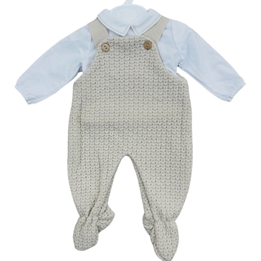 Spanish Style Beige Knitted 2PC
Dungaree Set