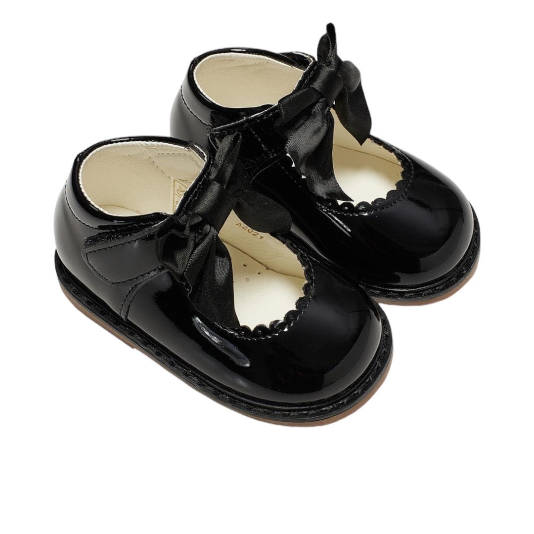 Black Patent Bow Shoes