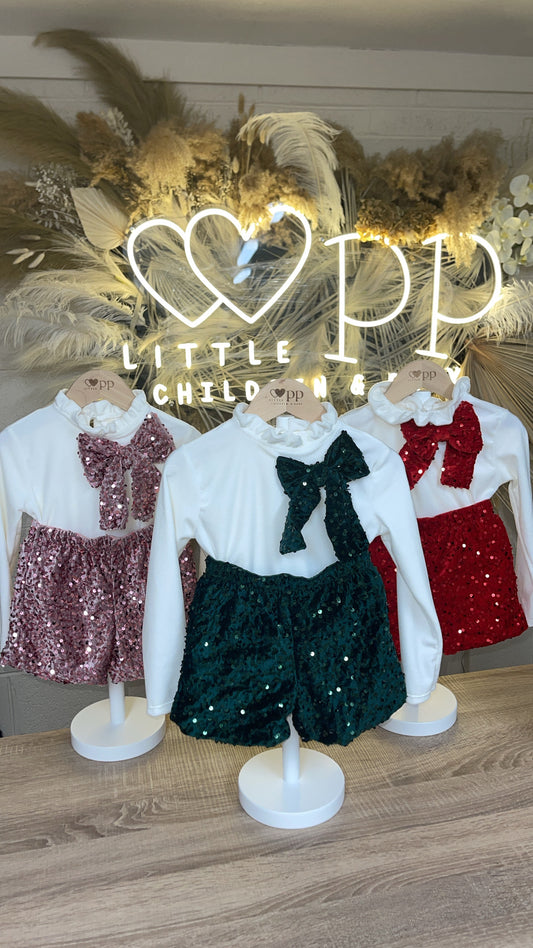 Christmas Bow Two Piece Set