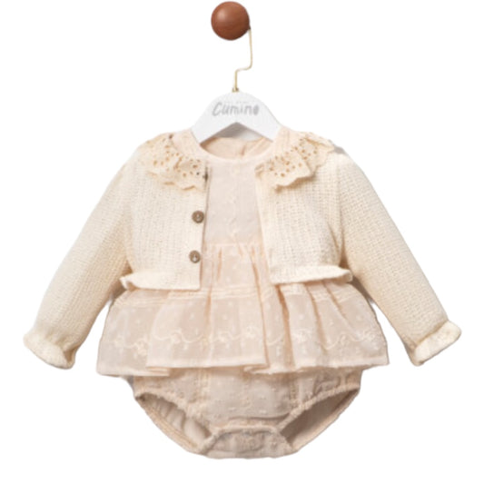 Baby Girl Romper & Cardigan