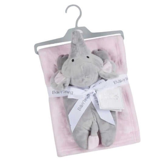 BABY LUXURY PLUSH BLANKET WITH ELEPHANT (Copy)