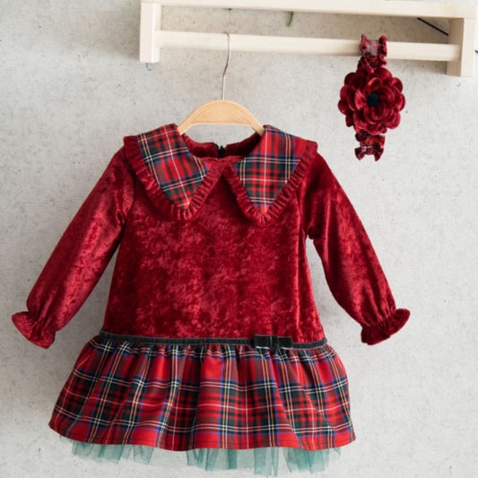 The Clara Christmas Tartan Dress & Headband