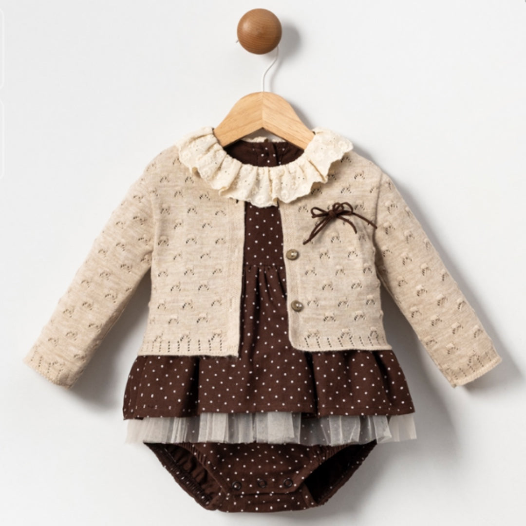 Baby Girl Romper & Cardigan