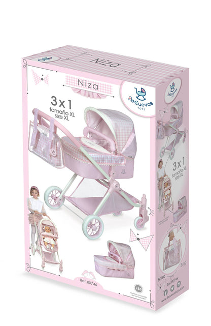 Niza Convertible 3x1 Doll's Pram XL
(Up to age 9 years recommend)