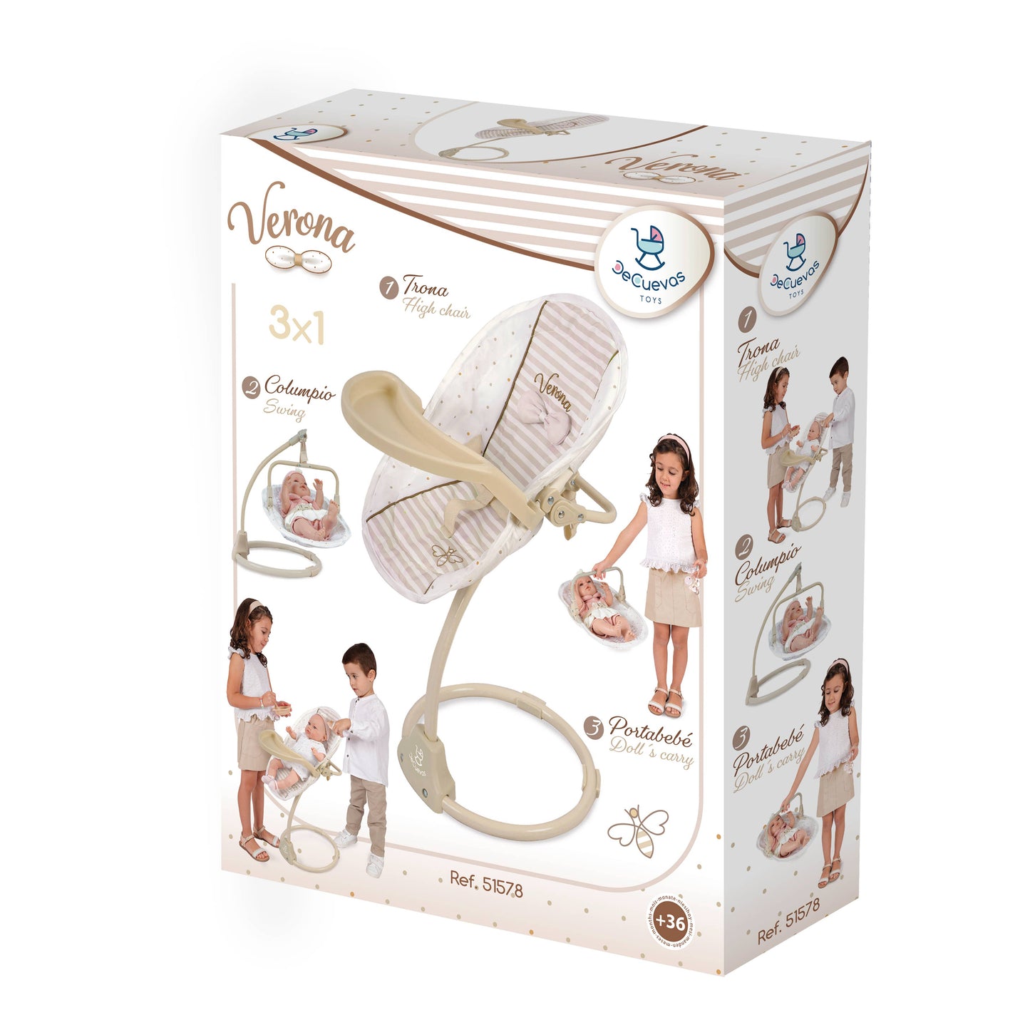 VERONA HIGHCHAIR & SWING FOR DOLLS & REBORNS