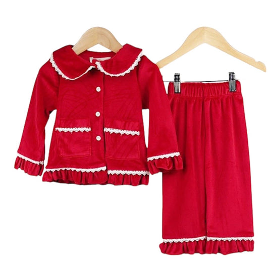 Red Frill Collar Pyjamas