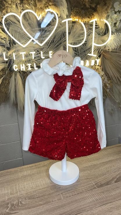 Christmas Bow Two Piece Set