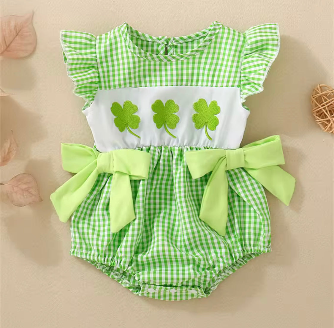 Shamrock Smocked Romper