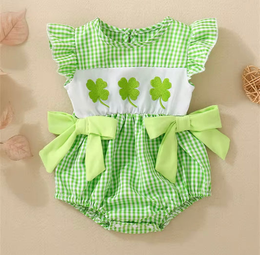 Shamrock Smocked Romper