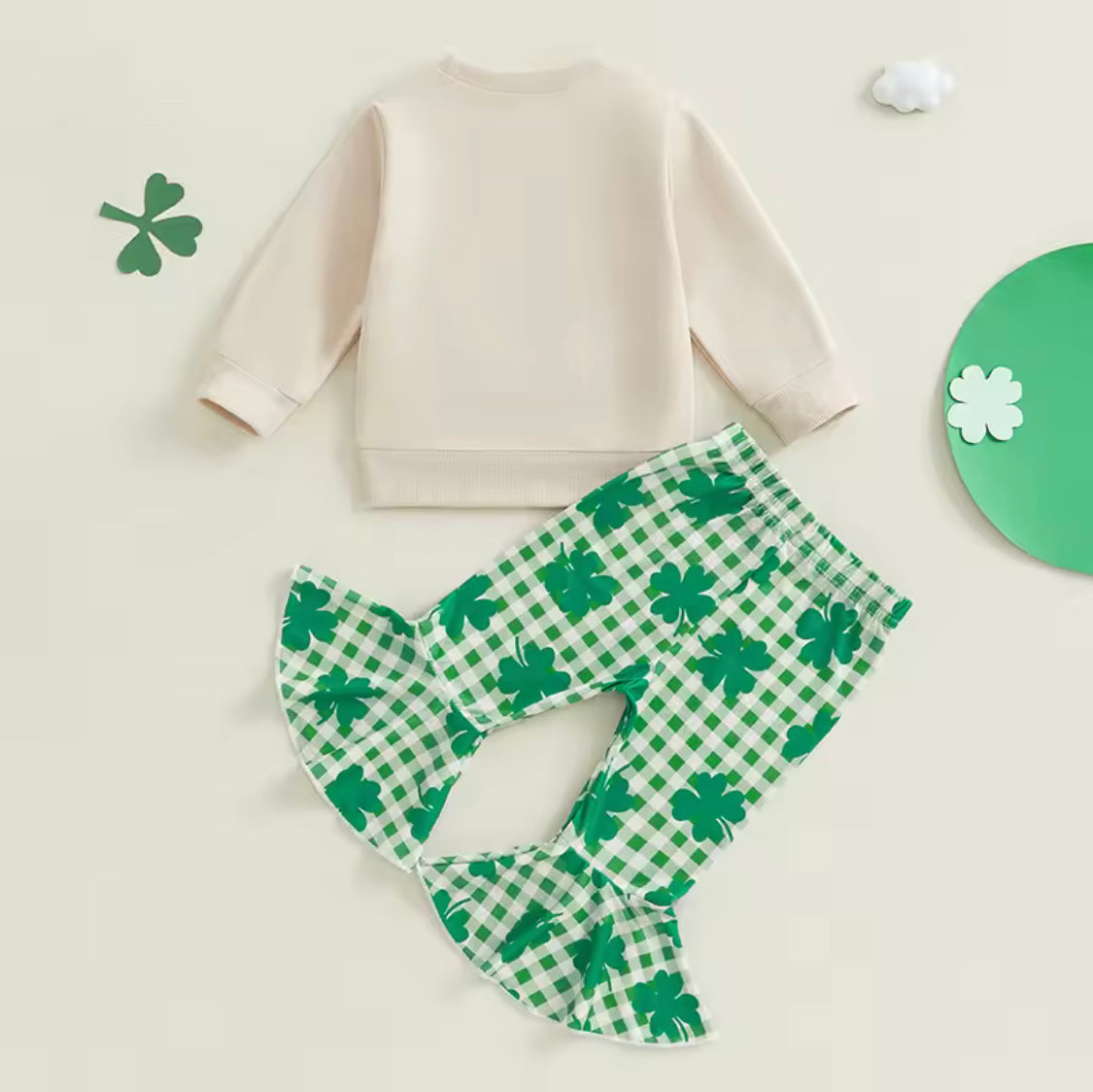 Shamrock Sweatshirt & bell bottoms