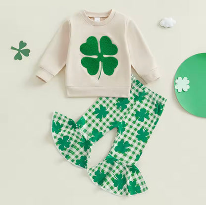 Shamrock Sweatshirt & bell bottoms