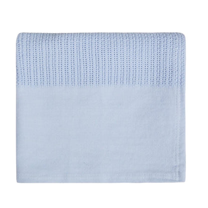 BABY LUXURY HEAVY KNIT CELLULAR PANEL BLANKET-Blue