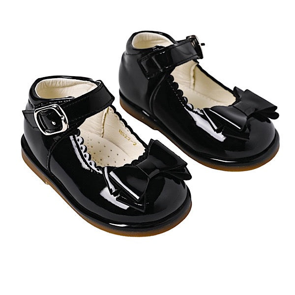 Black  Bow Patent Leather  Shoes