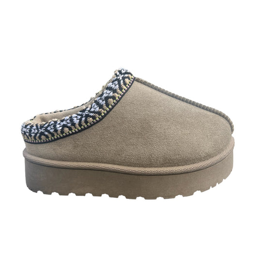 Grey Aztec Suede FlatForm Snugs