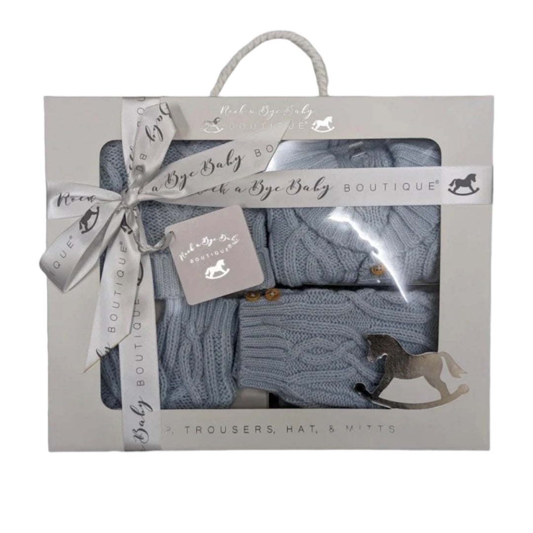 Baby Boxed Knitted Gift Set (Dusky Blue)