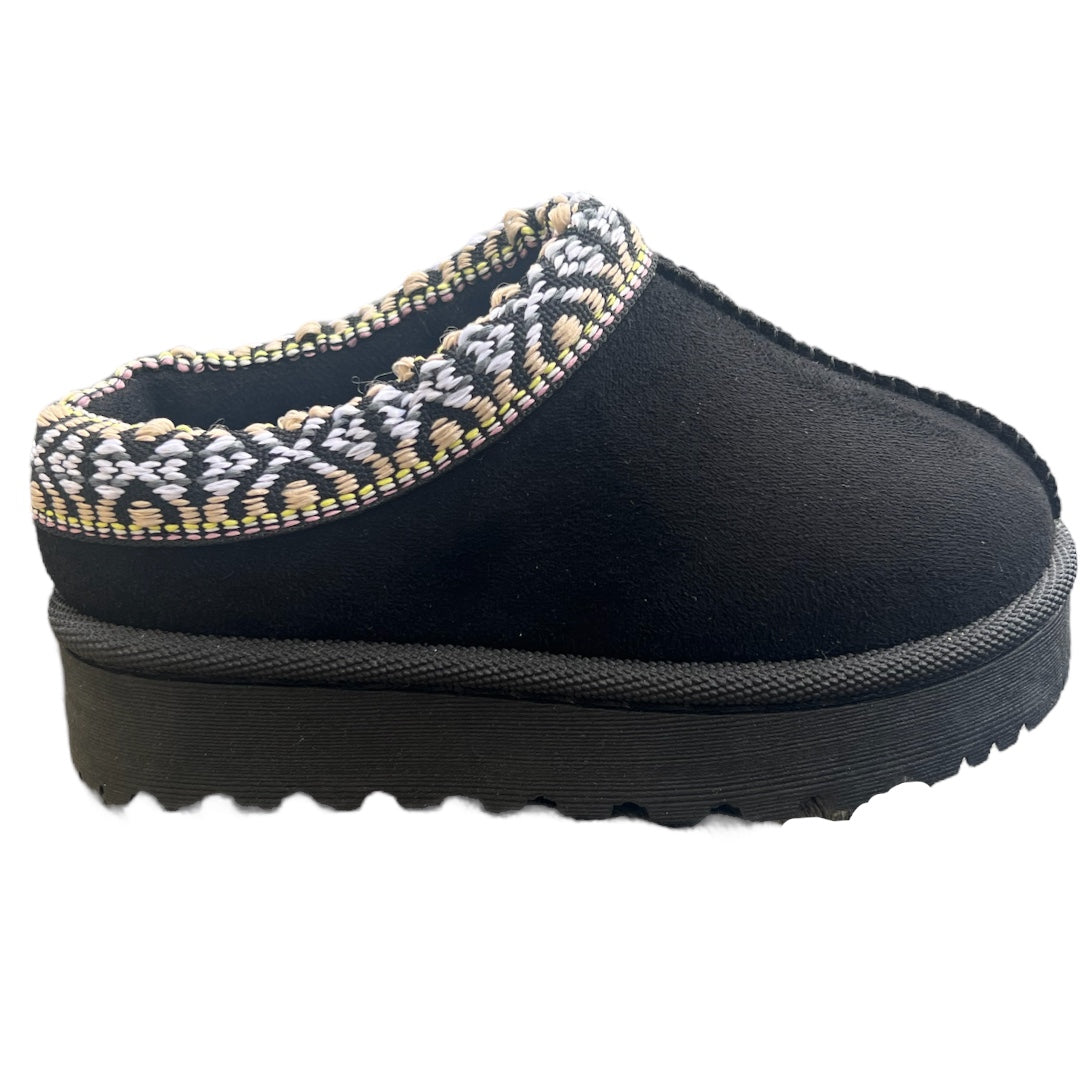 Black Aztec Suede FlatForm Snugs