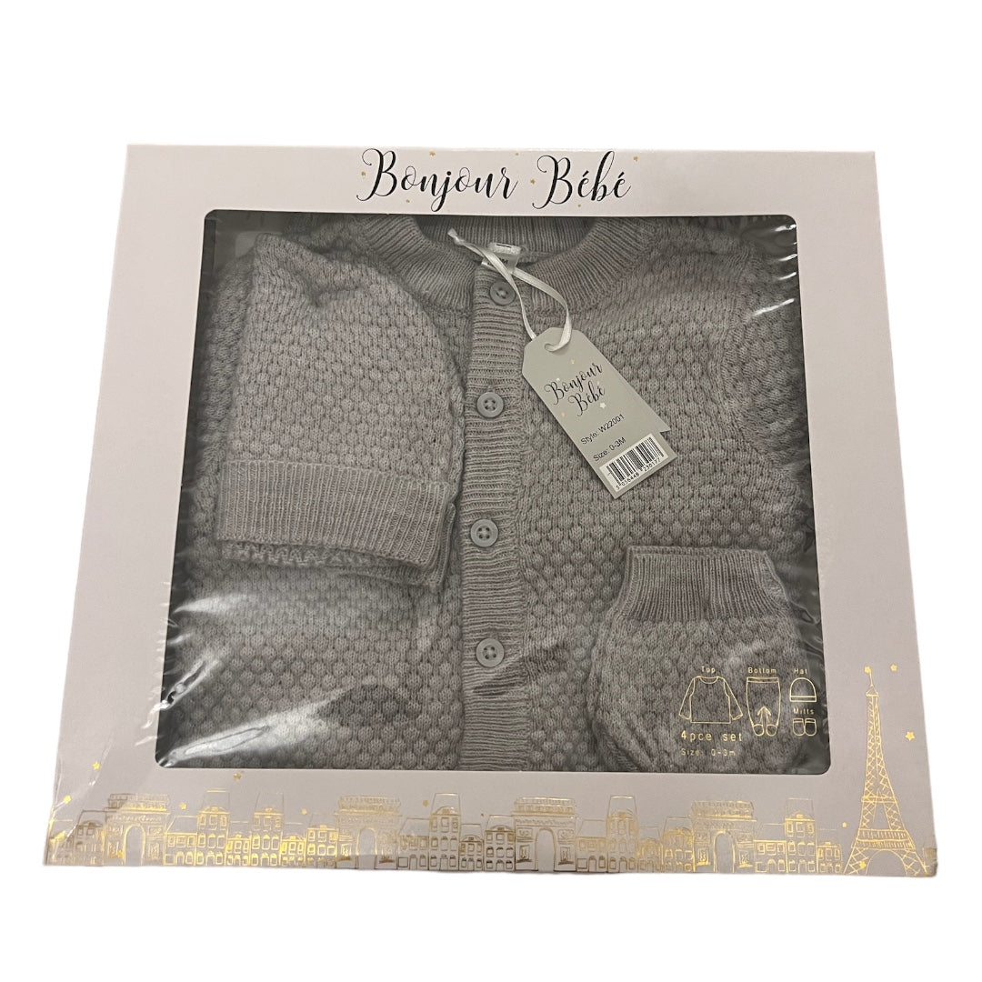 Grey Knitted Box Set 4piece