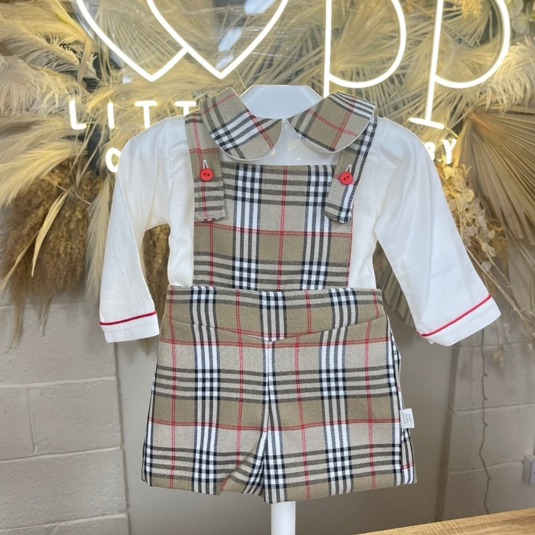 Christmas red and beige baby boy 2 piece suit