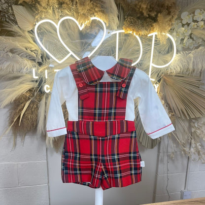 Christmas tartan red baby boy 2 piece suit