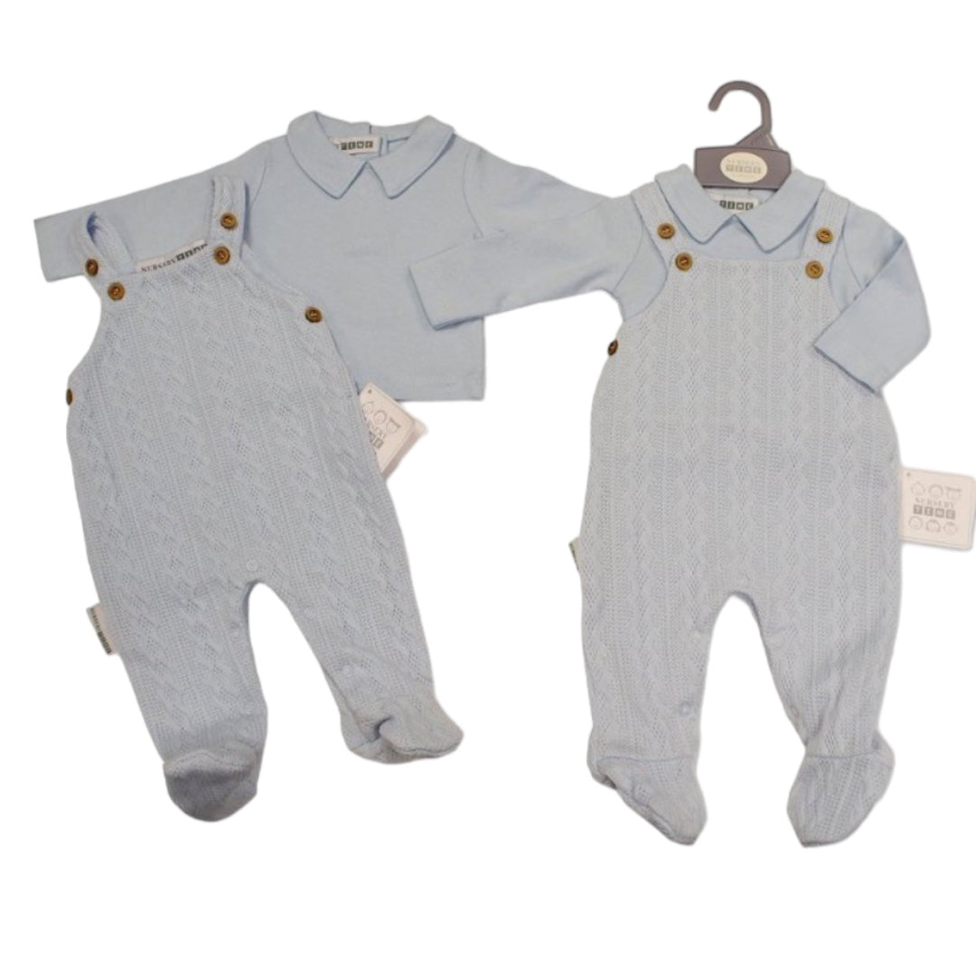 BABY BOYS TOP & KNITTED DUNGAREE OUTFIT