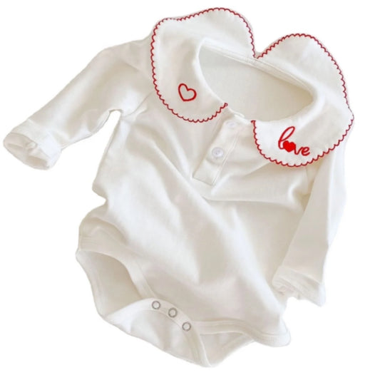 Love Embroidery Cotton Bodysuit