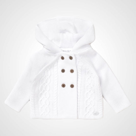 BABY UNISEX DOUBLE KNIT HOODED CARDIGAN