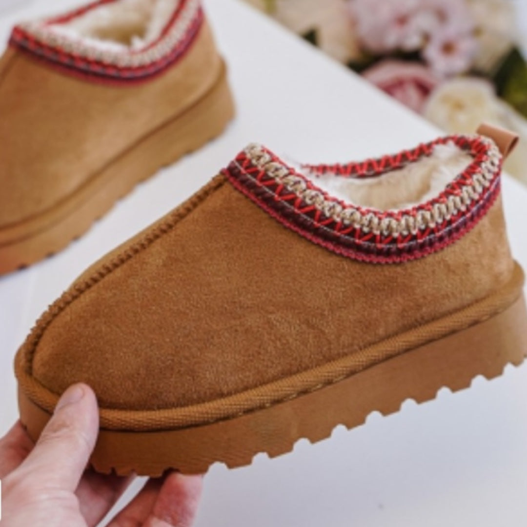 Brown Suede FlatForm Snugs