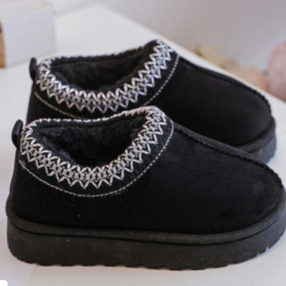 Black  Suede FlatForm Snugs