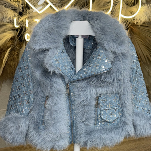 Roxy Blue Fur Jacket