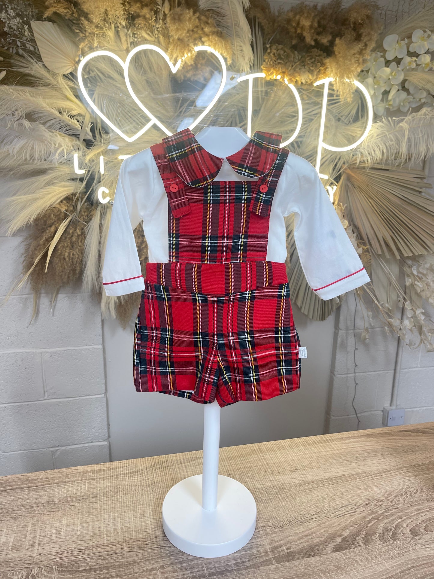 Christmas tartan red baby boy 2 piece suit