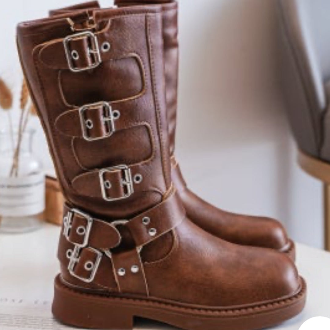 12 Days of Christmas special ~ Biker Boots (Brown)