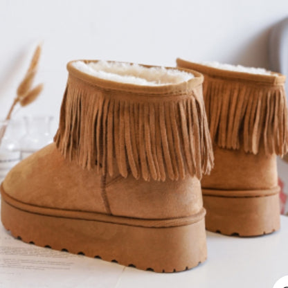 Fringe Style Platform Camel Boots (Infant 8uk-12uk)