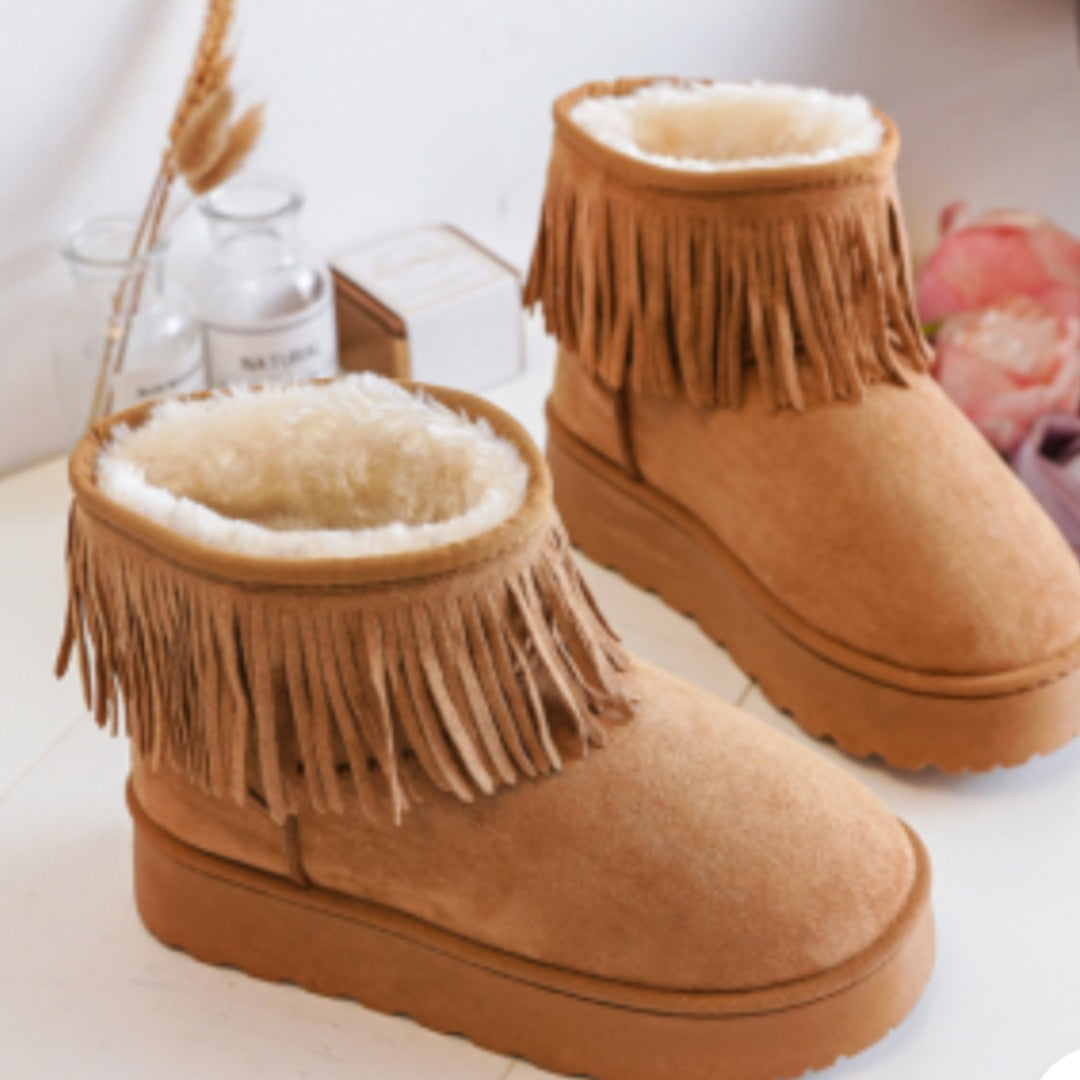 Fringe Style Platform Camel Boots (Infant 8uk-12uk)