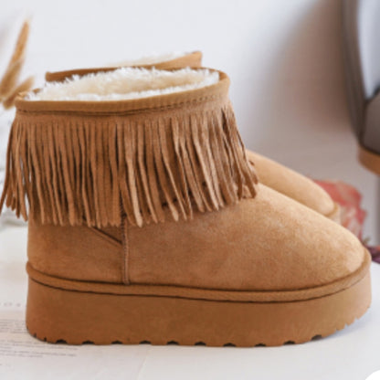 Fringe Style Platform Camel Boots (Infant 8uk-12uk)