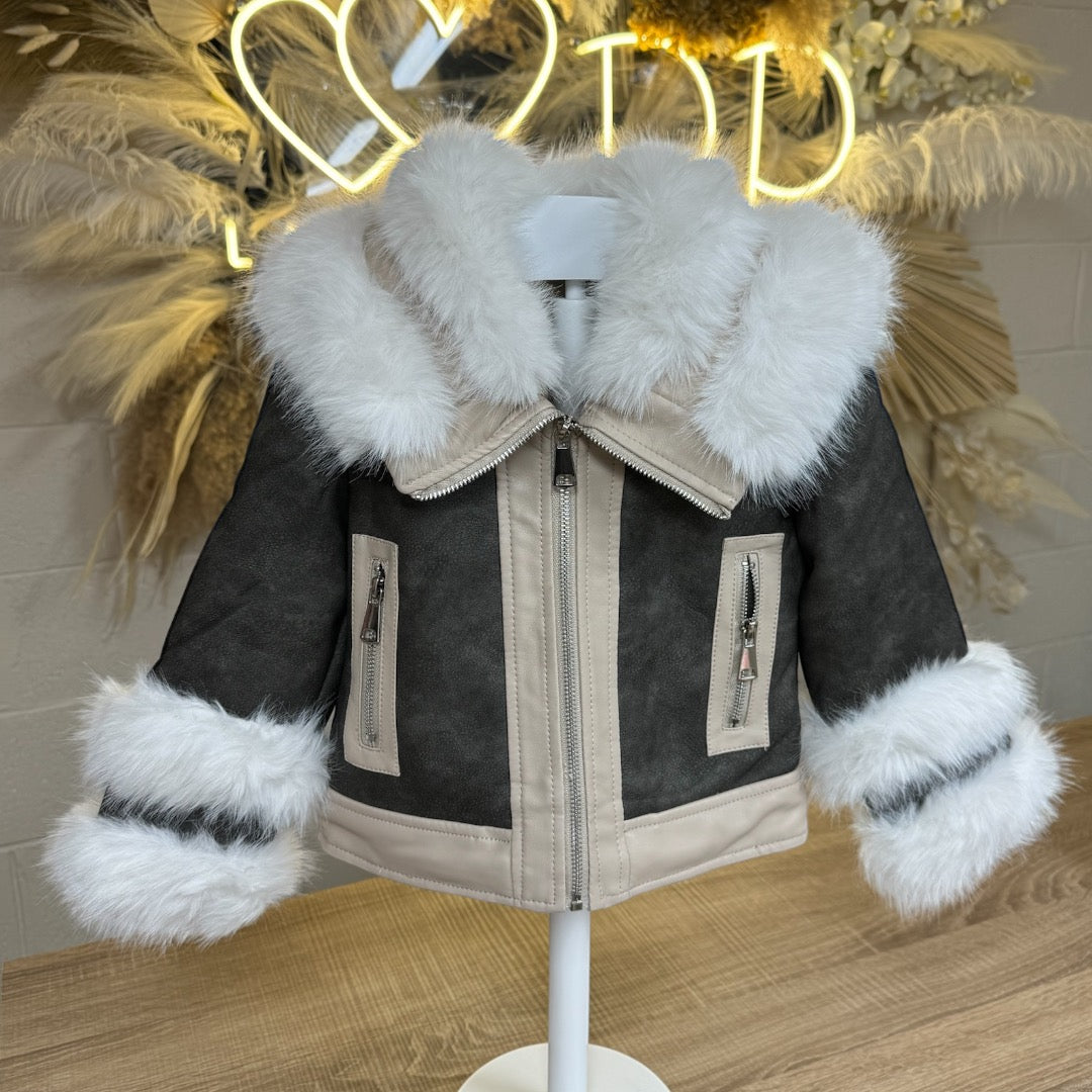 Alaska Fur Jacket (BROWN&CREAM)