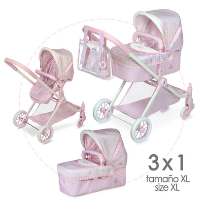 Niza Convertible 3x1 Doll's Pram XL
(Up to age 9 years recommend)