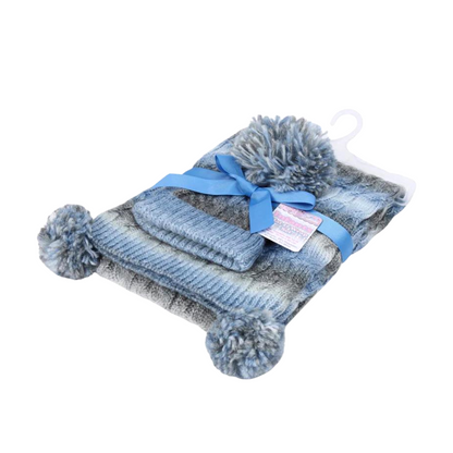 New Born Cable Hat & Blanket  Set (Copy)