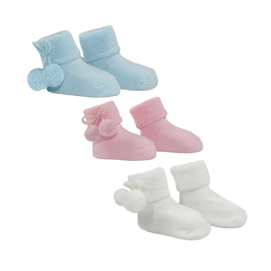 Anti-Slip Terry Socks Pom Pom