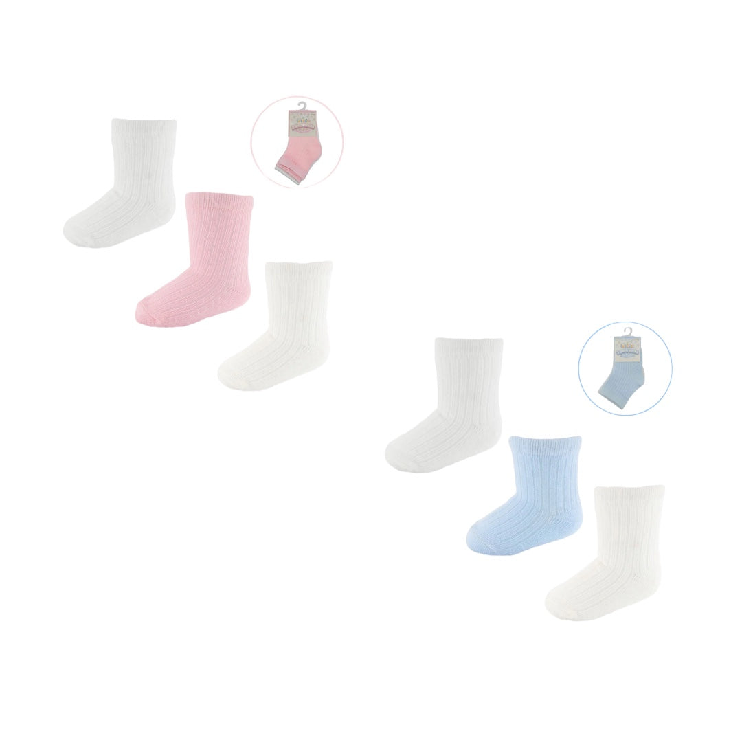 3 PACK Ribbed Baby Socks