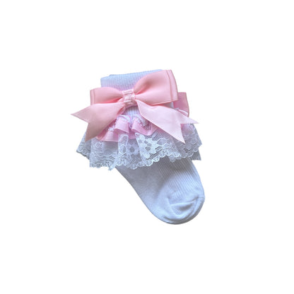 Baby Socks With Lace and Bow