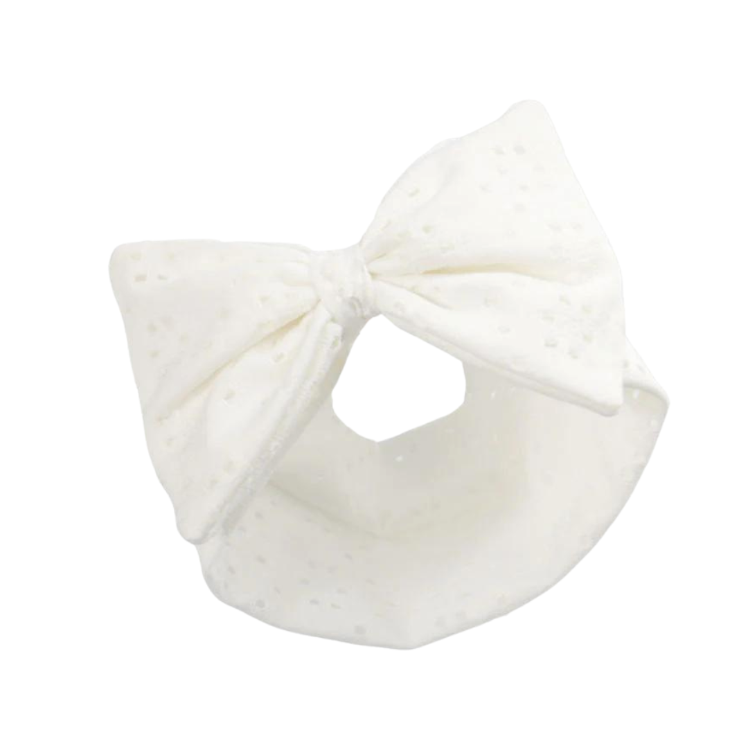 Broderie Anglaise Headband - Large Bow