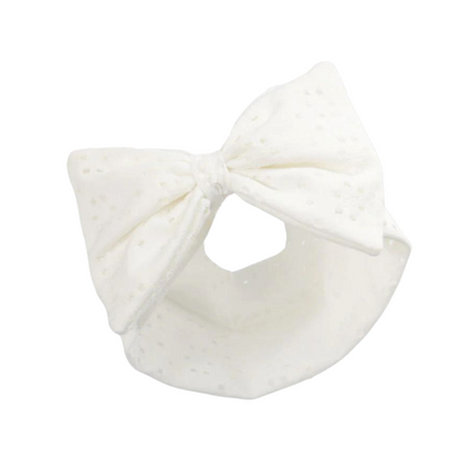 Broderie Anglaise Headband - Large Bow