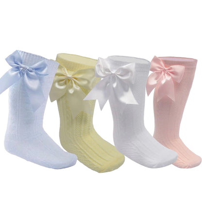 Infants Large Bow Knee Length Socks