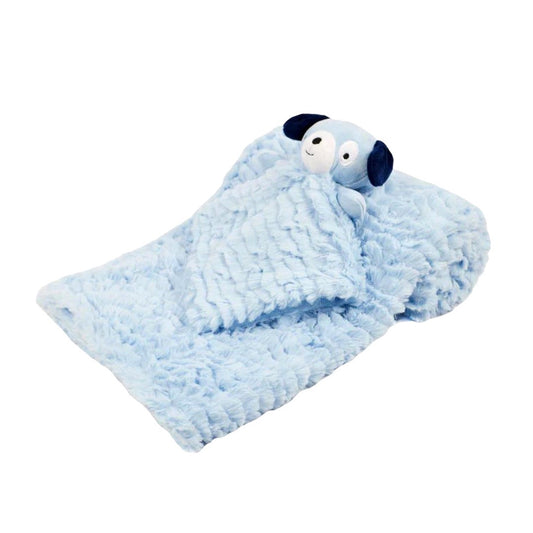 Blue Puppy Comforter & Blanket Set