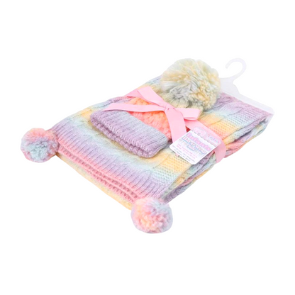 New Born Cable Hat & Blanket  Set