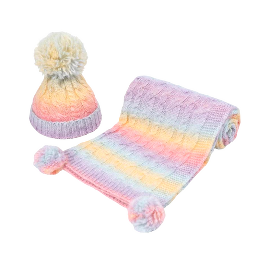 New Born Cable Hat & Blanket  Set