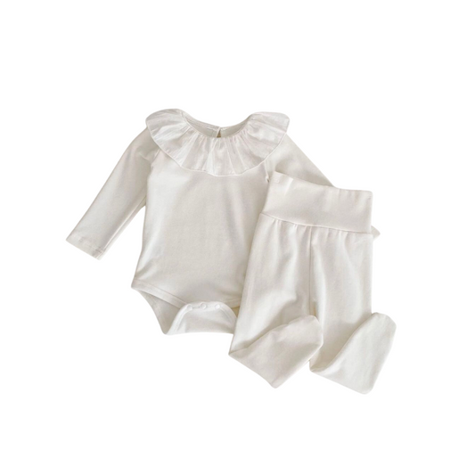 White Frill Bodysuit & Pants